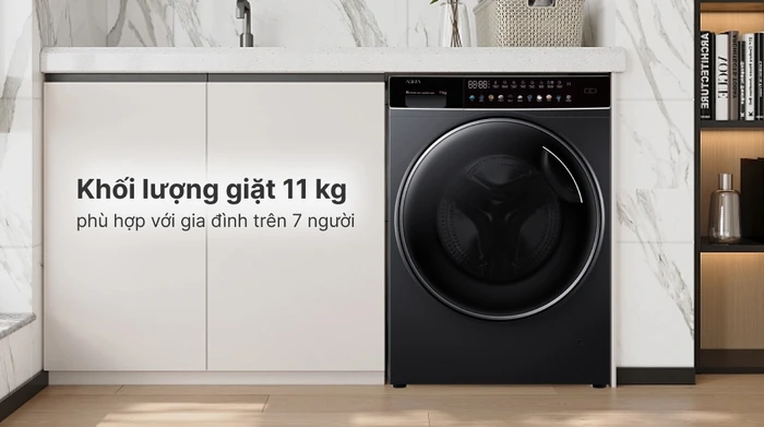 Máy Giặt Lồng Ngang Aqua 11 Kg AQD-DW1100J.BK